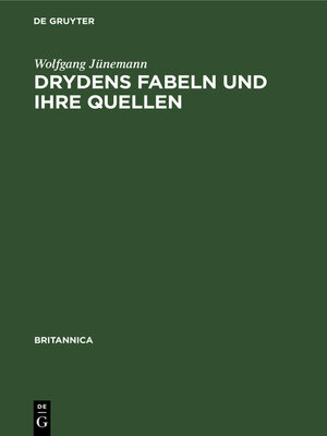 cover image of Drydens Fabeln und ihre Quellen